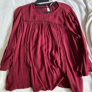 flowy maroon shirt